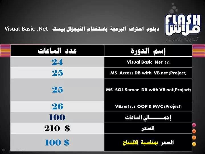 Flash_Training's tweet image. سارع في التسجيل بدورة #فيجول_بيسك
#Visual_Basic