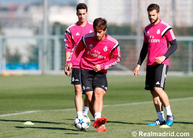 Entrenamiento: <a href="/SergioRamos/">Sergio Ramos</a> se incorporó al grupo #HalaMadrid <a href="/MarceloM12/">Marcelotwelve</a> <a href="/Cristiano/">Cristiano Ronaldo</a> <a href="/16LucasSilva/">Lucas Silva</a> <a href="/nachofi1990/">Nacho Fernández</a>