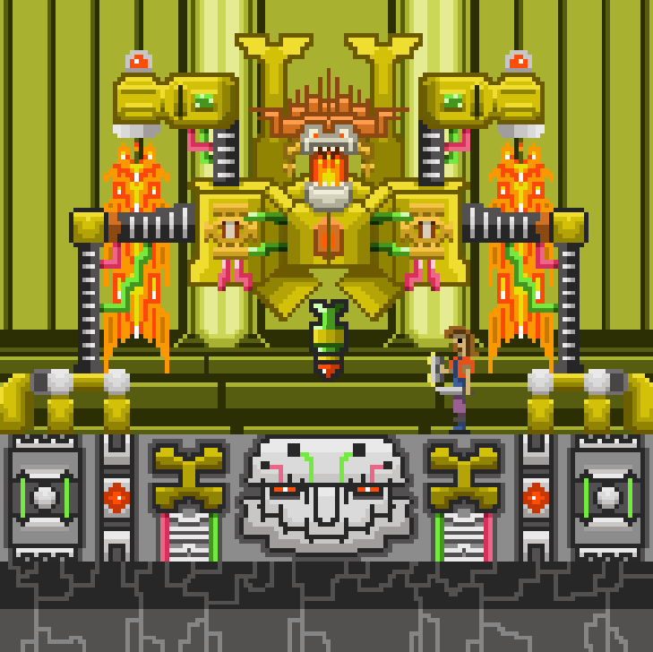 Hellgater's tweet image. Finished! #robotboss #pixelart #hellgater #photoshop