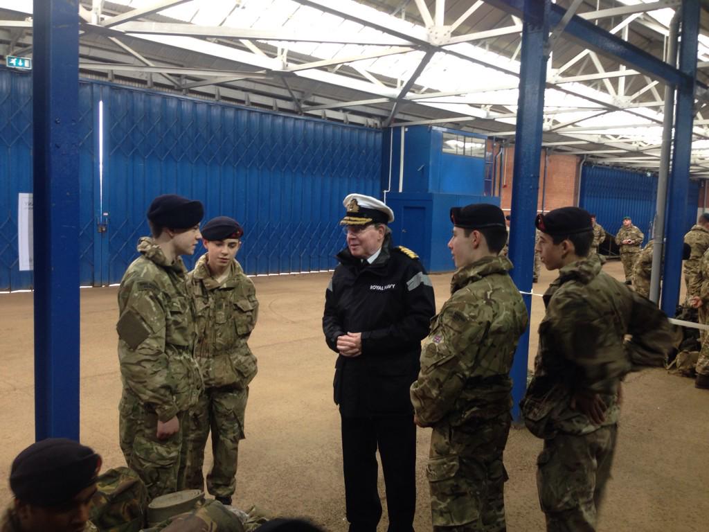 The team talk to Admiral Sir Mark Stanhope at CTCRM