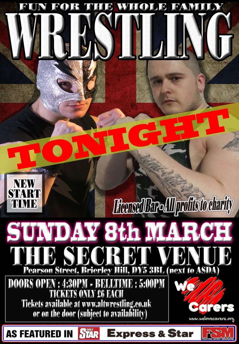 tonight - tickets available on the door - just £6 - <a href="/SecretVenue/">Secret Venue</a> <a href="/ExpressandStar/">Express & Star</a> <a href="/WeLoveCarers/">We Love Carers</a> - family entertainment