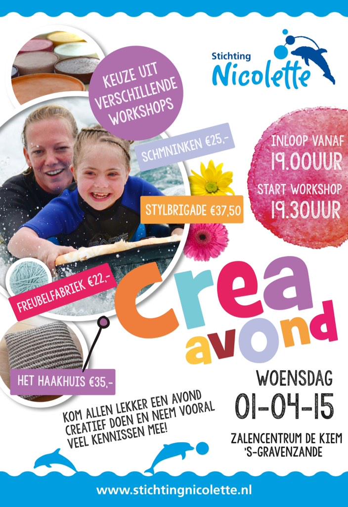 Aanmelden via:
stichtingnicolette.nl , info@stichtingnicolette.nl , 06 53735563 of via Facebook