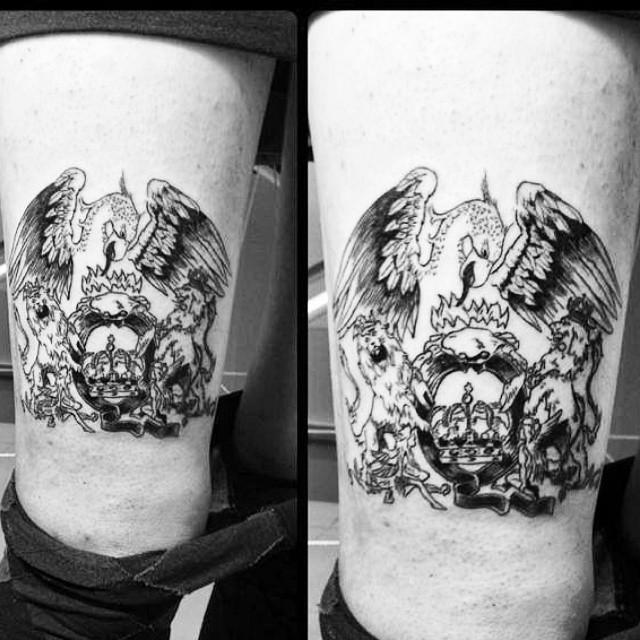 Anja_The_Red's tweet image. And I just want more tattoos. A big thank you to the one and only @DrBrianMay #queen #logo #tattoo