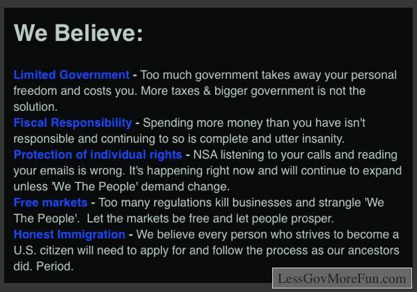 LessGovMoreFun's tweet photo. .@PeopleArePissed @DanSpeaksTruth --  Just what should we stand for in this record breaking #BigGov #BigBro time? #YL http://t.co/T9rBBTvm6j