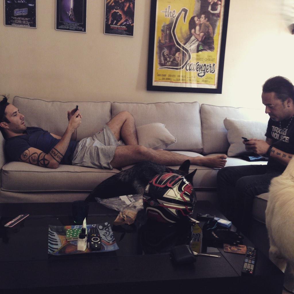 Working hard 😉 haha, Gav's up from #cpt and we're putting together the new show. Excited to get back at it! #InABand