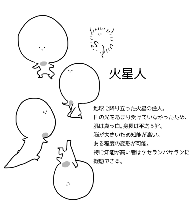 #創作キャラの名前だけ晒してリプが来たキャラを描く 
火星人・・・この子はお気に入りで何かと描いてます・・・リプありがとうございました! 