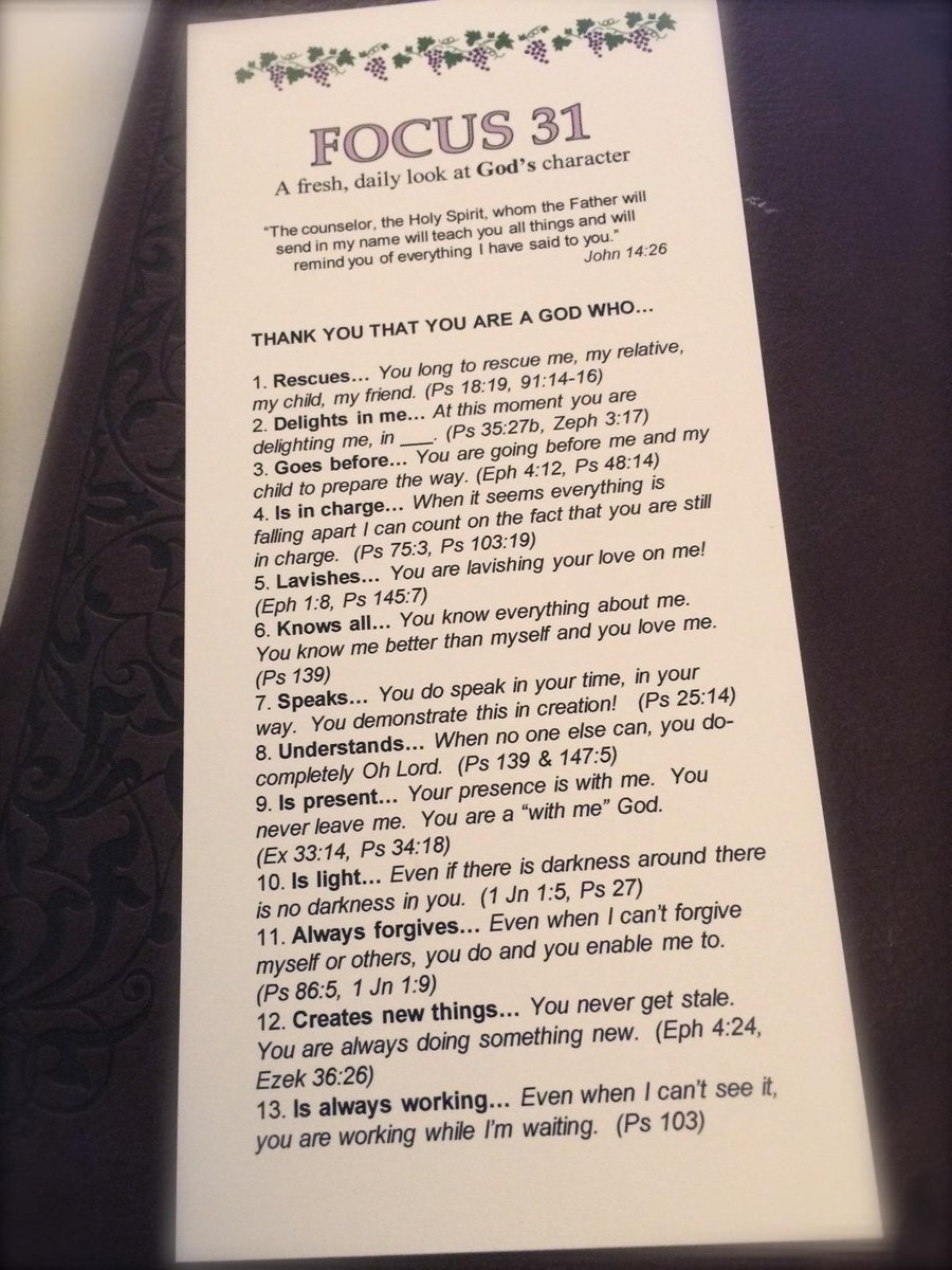 A great take away from this weekend's retreat - focus daily on one character of God! #isGodbigenough