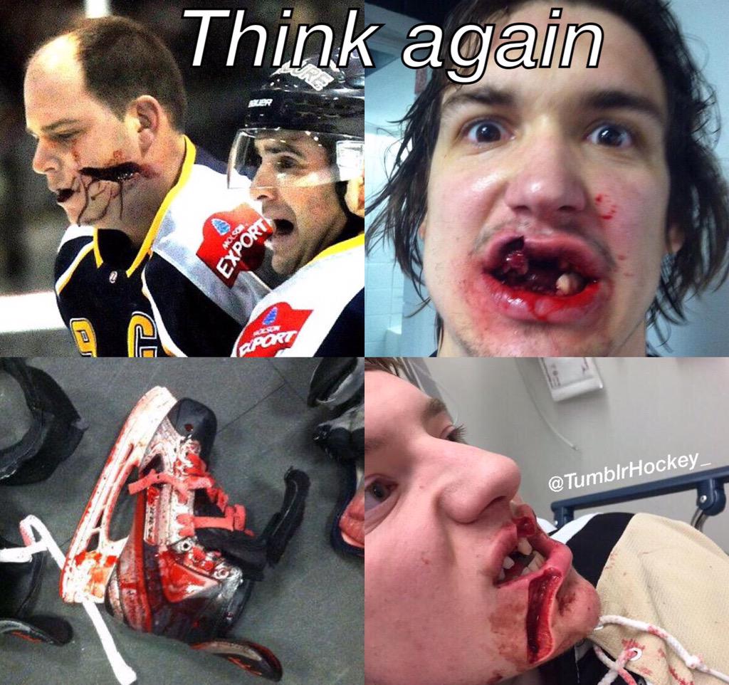 TumblrHockey_'s tweet photo. "Football players are tougher than hockey players" http://t.co/crCgpDmd4Y