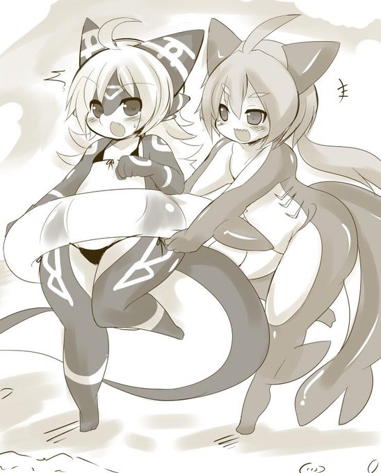 落書き リッタちゃん(天呼1755)をお借りして リッタちゃんとファム描いてみた 