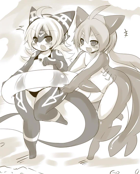 落書き リッタちゃん(天呼1755)をお借りして リッタちゃんとファム描いてみた 