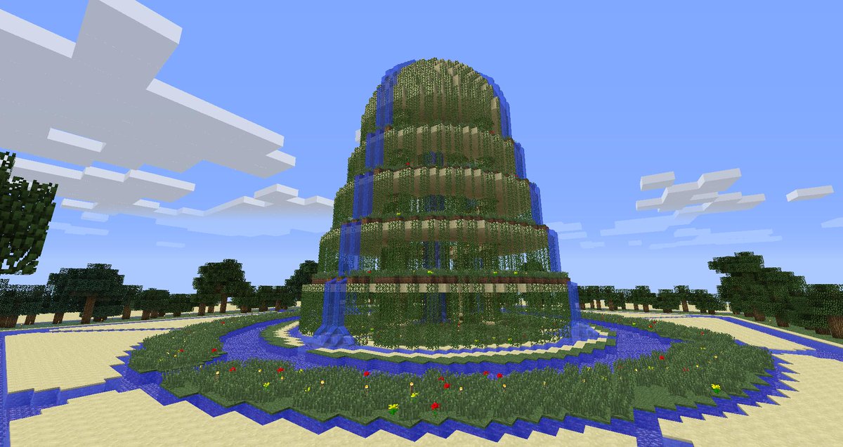 Minecraftworldk's tweet image. Interesting idea for a #fountain in #minecraft