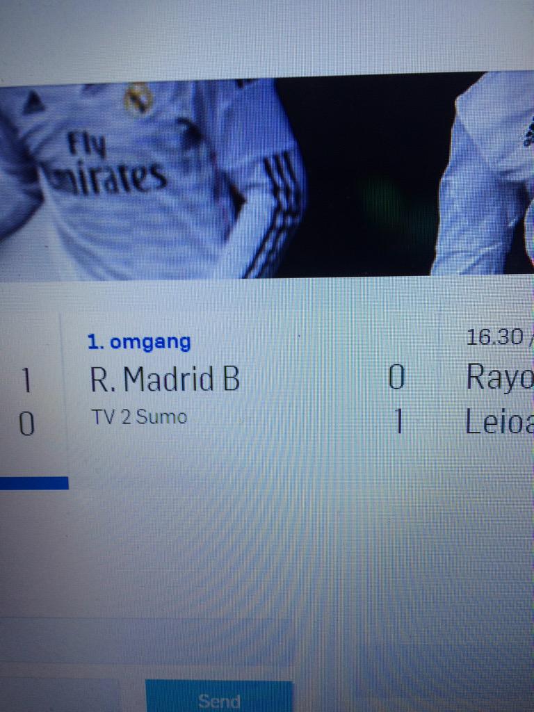 aakvik's tweet image. Ser ut til at @tv2sumo har et bra bedriftslag. Leder hvertfall 1-0 borte mot B-laget til Real Madrid