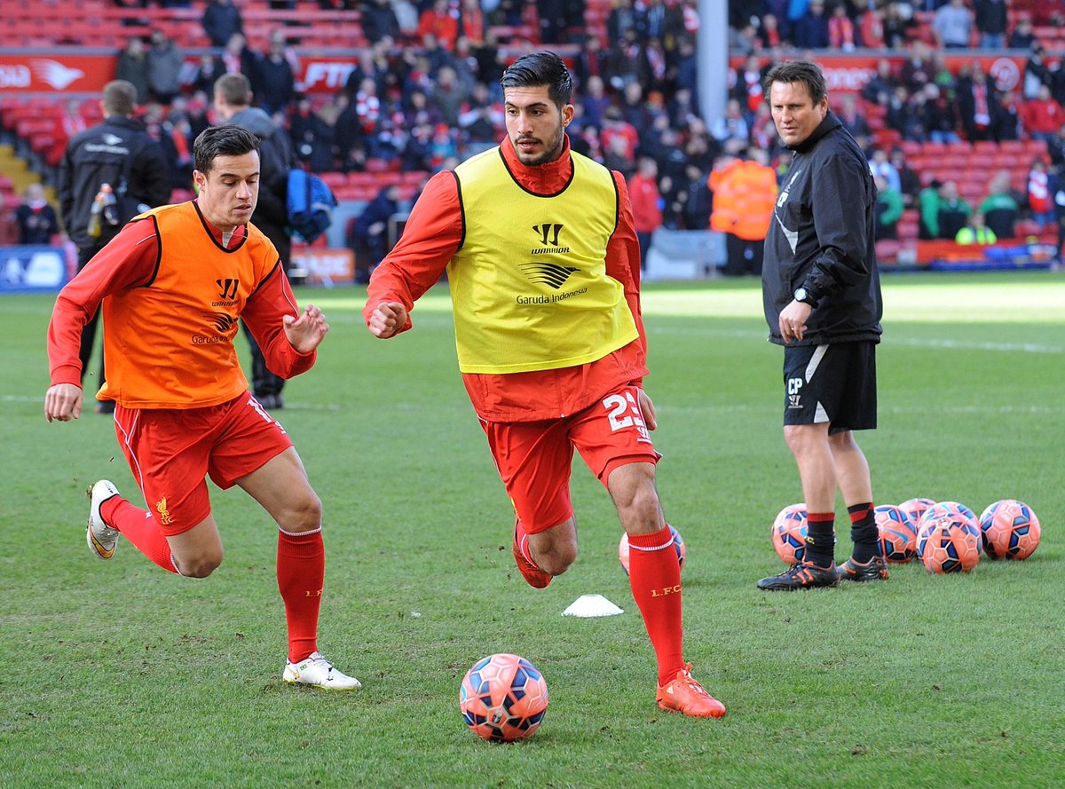 LFC's tweet photo. PHOTOS: #LFC warming up ahead of kick off at Anfield http://t.co/oyd3AfPtcs