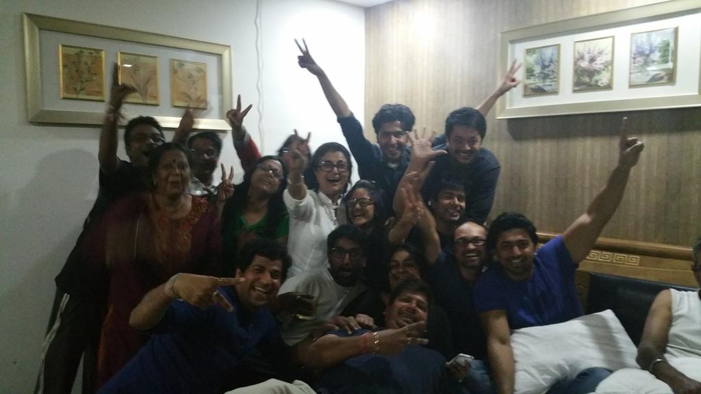 idevadhikari's tweet photo. Here goes the team #Arshinagar 
Along with @senaparna @Jisshusengupta @babbachi http://t.co/mCH7LNOxYD
