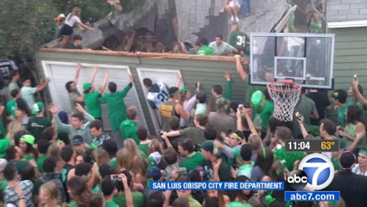 totalfratmove's tweet photo. “St. Fratty’s Day” At Cal Poly, San Luis Obispo Literally Brought Down The Roof: http://t.co/9HqffSDylC http://t.co/197dx1g9at