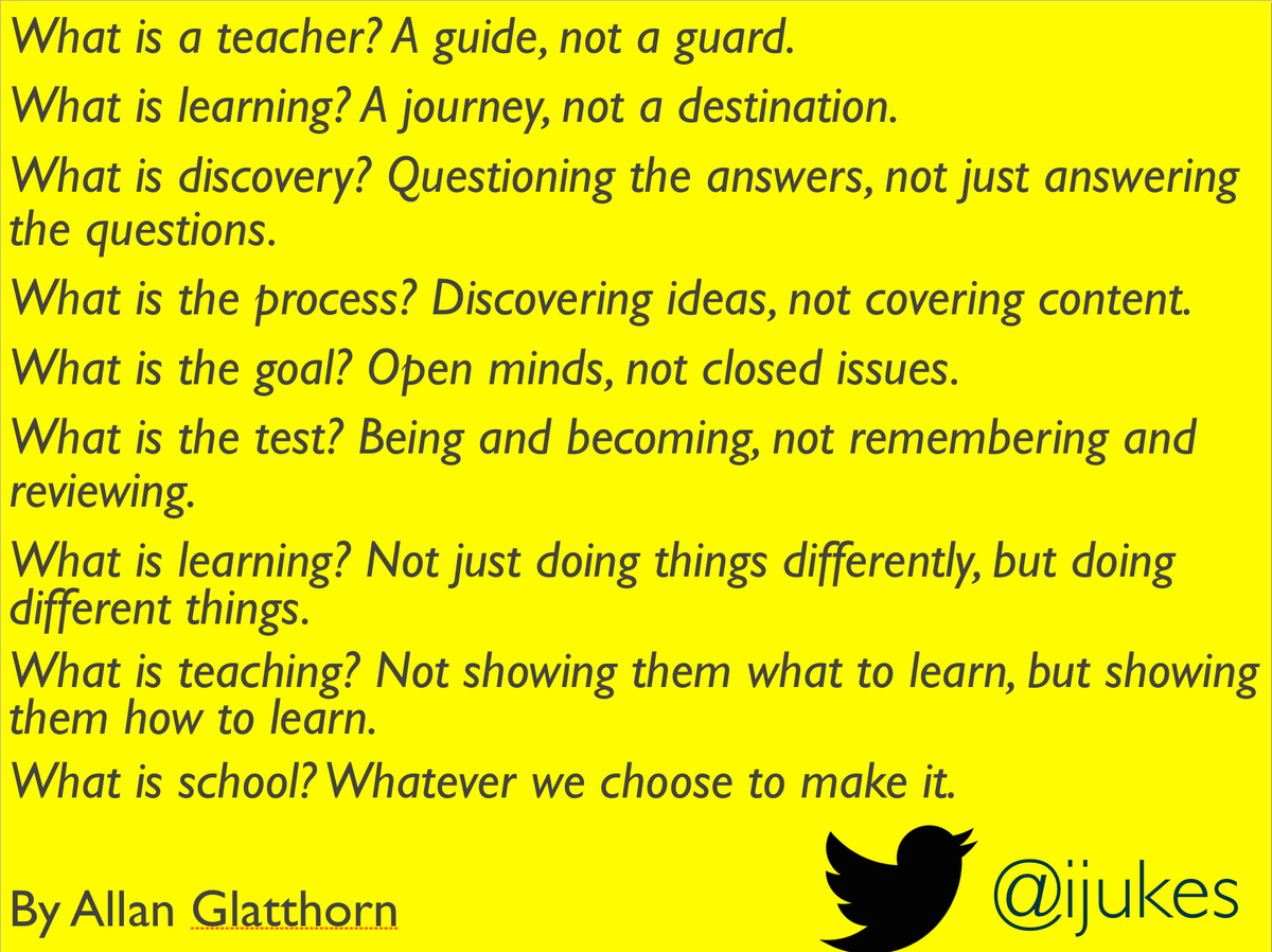 What is a teacher? A guide not a guard...
By Allan Glatthorn