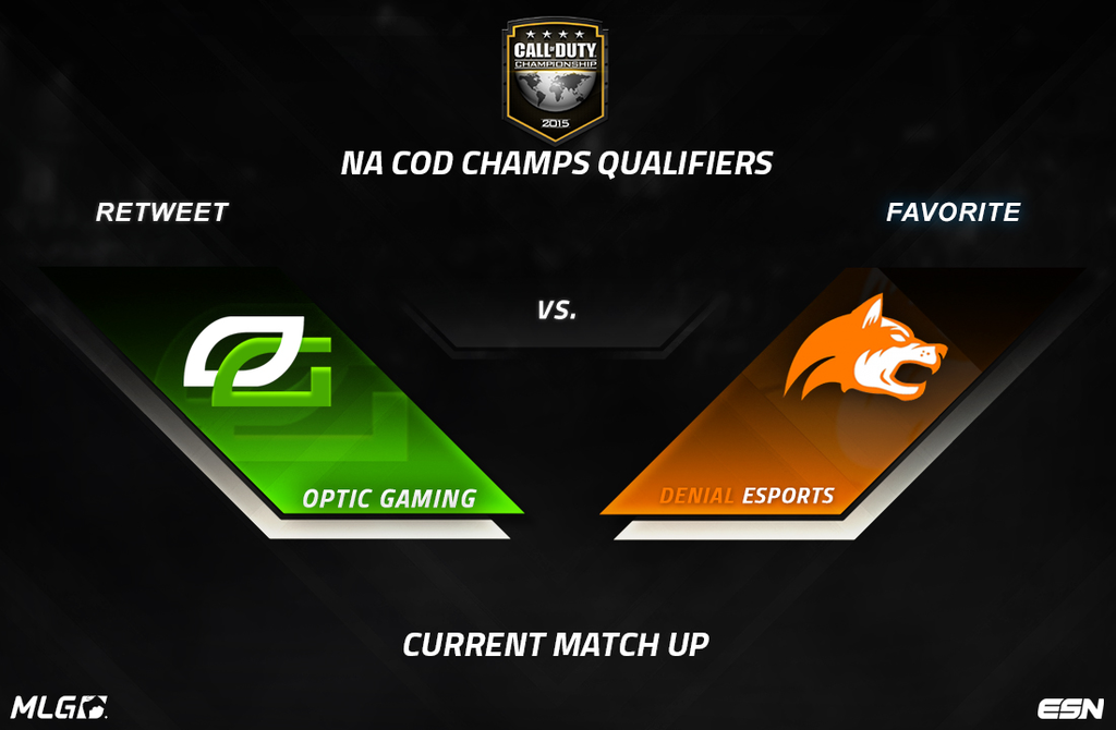EsportsNation's tweet photo. GRAND FINALS: @OpTicGaming vs. @DenialEsports. Who do you have winning?

RT for OpTic
Fav for Denial http://t.co/bfTQ6KCBJ2