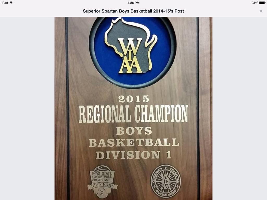 A great feeling to be regional champs!! Off to Eau Claire now Thursday to take on Marshfield!! Proud coach today!!