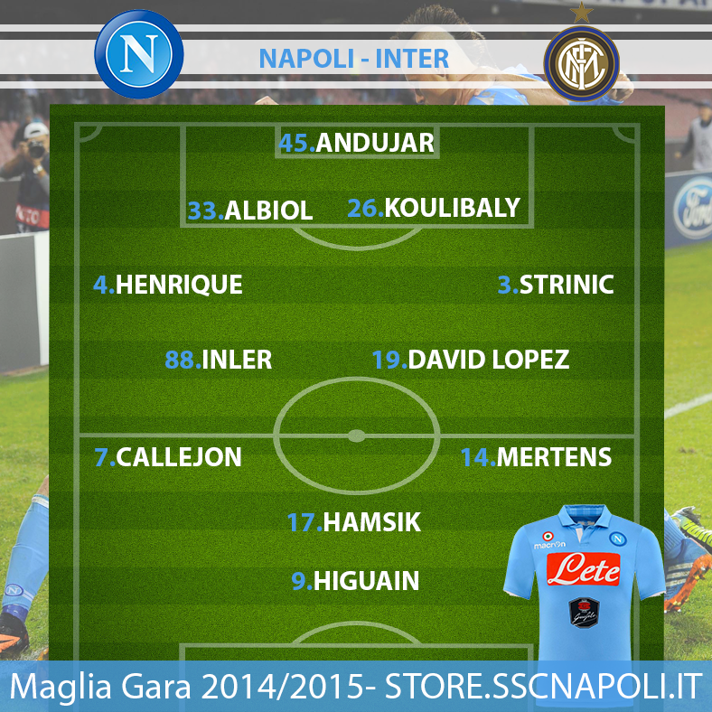 sscnapoli's tweet photo. 26ª giornata @SerieA_Tim, #NapoliInter: la nostra formazione ufficiale! http://t.co/RkdD1Dfptw