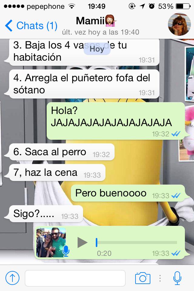 PauleHDJ's tweet photo. No es buena idea decirle a tu madre que te aburres #dato http://t.co/8F18LQeNug