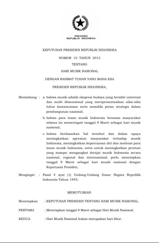 Selamat #HariMusikNasional Dukung Terus Semua Musisi Indonesia