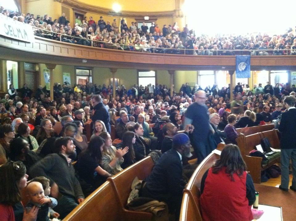 prairiepop's tweet image. Okay, that is a full house at Central Pres for #selma2MN