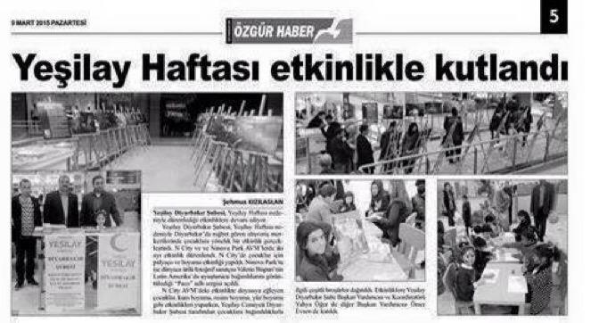 Yesilaydbakir's tweet photo. Yeşilay Haftası etkinliklerimiz http://t.co/pKlc7qh3Tc