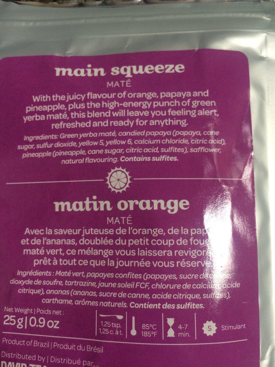 enerspacePaloA's tweet image. @davidstea why add artificial colors and flavors #yellow5 to your beautiful ingredients?