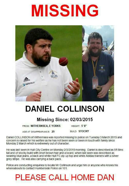 @ScarboroughPC  Please can you RT, Danny may have been seen in Scarborough on the weekend. Thanks #FindDannyColly
