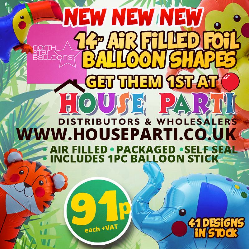 House_Parti's tweet image. Get them here first! #northstarballoons 14" Air Filled Foil Shapes now in stock! 41 designs available #foilballoons