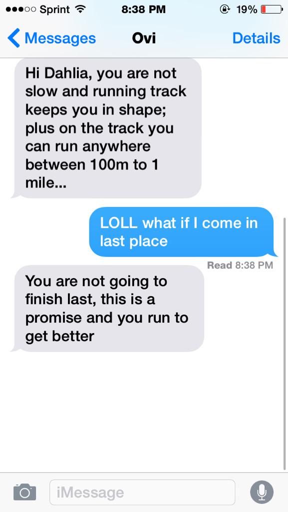 kaitlynsmith000's tweet photo. Ovi should be an inspirational speaker not a running coach. Look what he sent @dahliaseba #foreverwalking #no http://t.co/1YxSaNVXyS