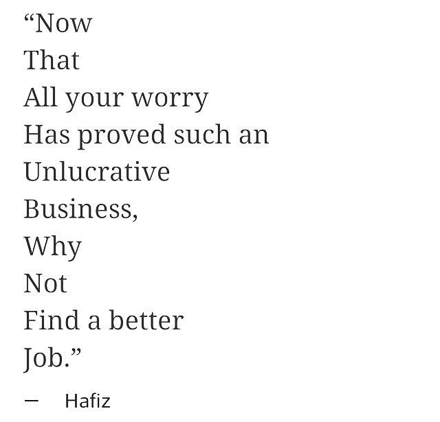 Worry is wasted life force