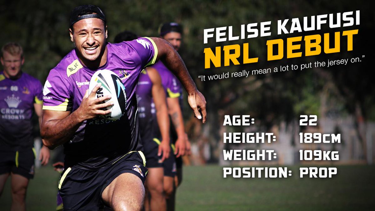 storm's tweet photo. Learn a little more about our first-grade debutant this evening Felise Kaufusi. Well done Felise!! #purplepride http://t.co/BOXjJmPvea