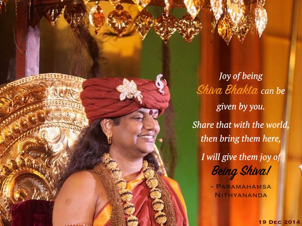 NithyaSatsangs's tweet photo. Joy of being Shiva #Bhakta can be given by u. Share that with the world!
#Nithyananda http://t.co/xm9Nl3rsyn