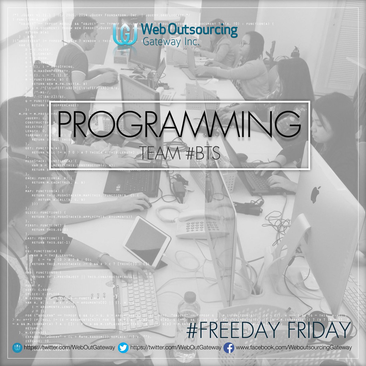 WebOutGateway's tweet image. WOG Inc. provides innovative services through our hardworking programmers.
#BTS #ProgrammingTeam #woginc