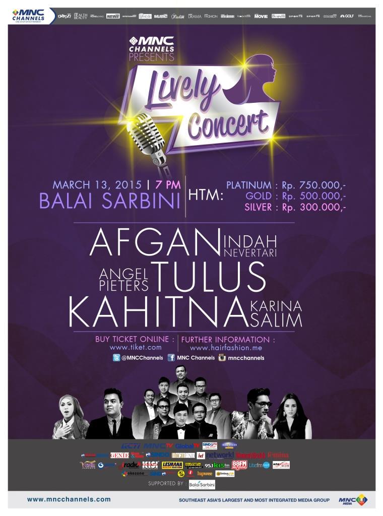 #MNCChannelsLivelyConcert akan diramaikan artis2 bersinar tahun ini !
