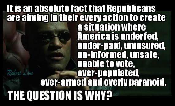 sheriffali's tweet image. GOP Policies continue to promote fear ignorance hate over-armed &amp;amp; overly paranoid! Why?
#GOPInsanity
#Bad4America