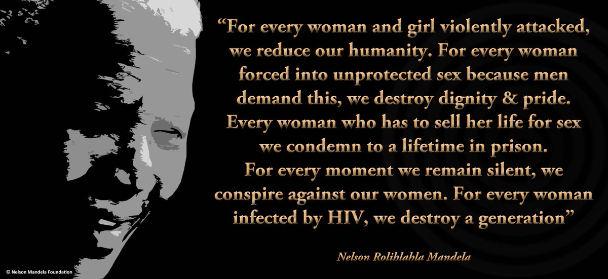 NelsonMandela's tweet photo. "For every woman &amp; girl violently attacked, we reduce our humanity" #NelsonMandela #LivingTheLegacy #EndViolence http://t.co/OwZ8WY2S1Z