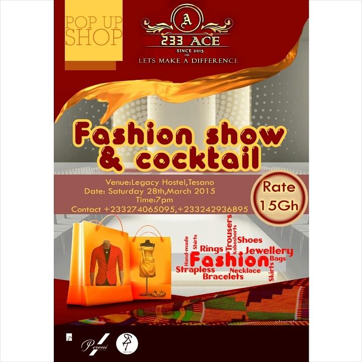 RandabTrends's tweet photo. 233 ace..Brings to you the official fashion  and cocktail show.28/03/15
Tickets going for 15ghc http://t.co/GRXUa0dVBm