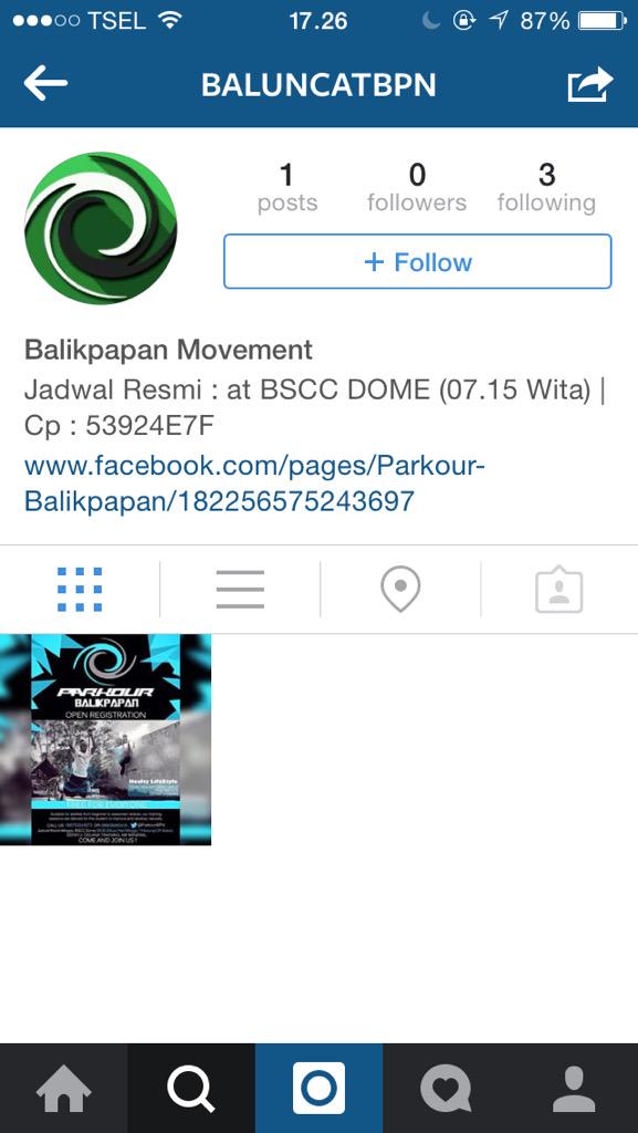 Bonjour ! This is new Parkour Balikpapan Instagram Account ! Let's see nice Picture and Video . Uname : BaluncatBPN