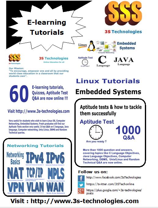 3STechonline's tweet image. Visit 3s-technologies.com #ComputerNetworking #Embedded_System #Aptitude_Tests #Linux_is_best