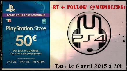 MumblePs4's tweet photo. Petit concours les gamer's ! 50€ psn à gagner, ça vous tente ?:D #RT + Follow @MumblePs4 . Bonne chance à tous ! http://t.co/0APQBhtkn7