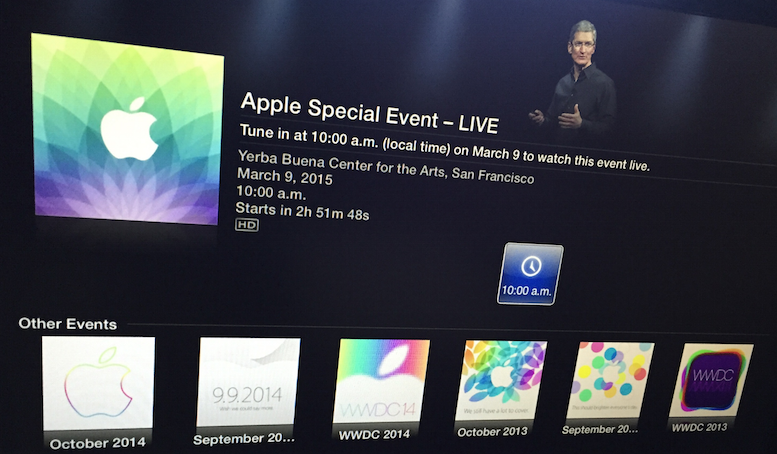 TechZany's tweet photo. Less than 15 minutes until Apple’s ‘Spring Forward’ Event begins! http://t.co/QUGsQ64RtT  #AppleLive http://t.co/Qcl5MUQQHQ