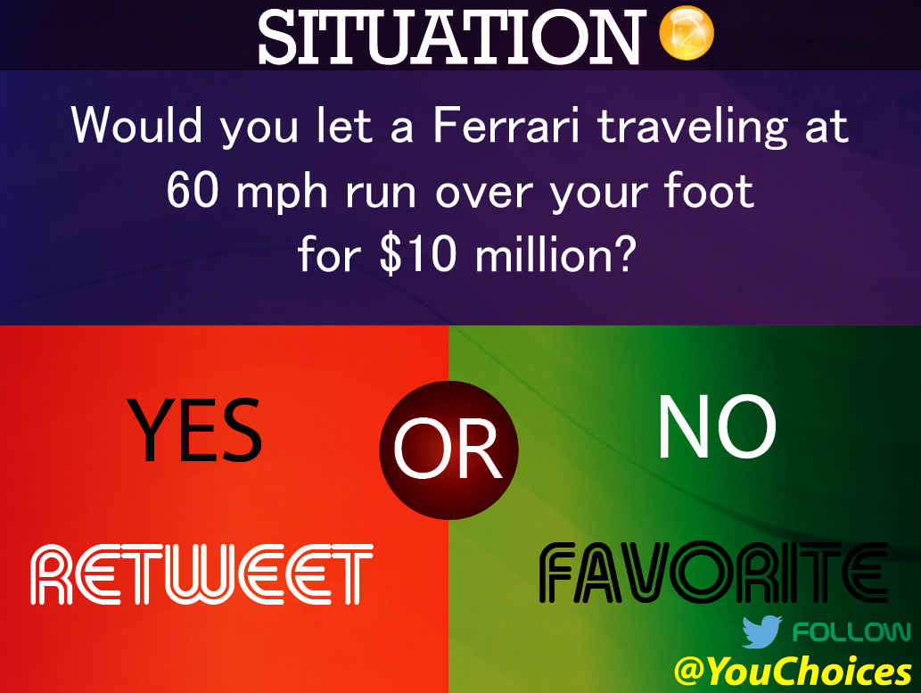 YouChoices's tweet image. Would you?