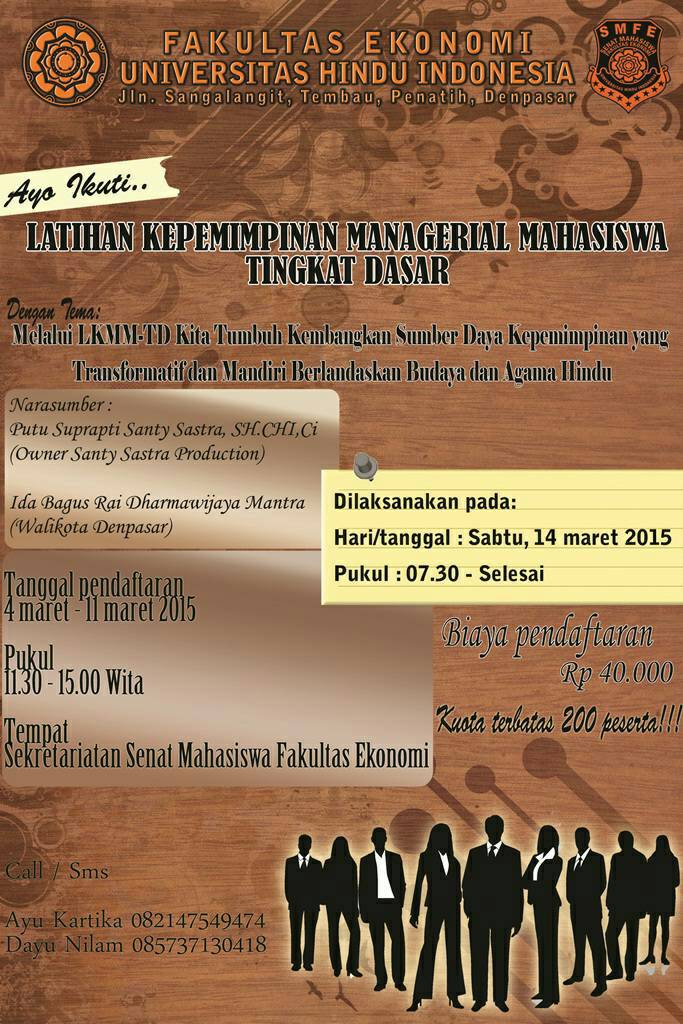 Ayoo Ikuti LKMM TD Fakultas Ekonomi UNHI, yang termasuk dalam serangkaian HUT Fakultas Ekonomi yang ke 22 🎉😄🙌