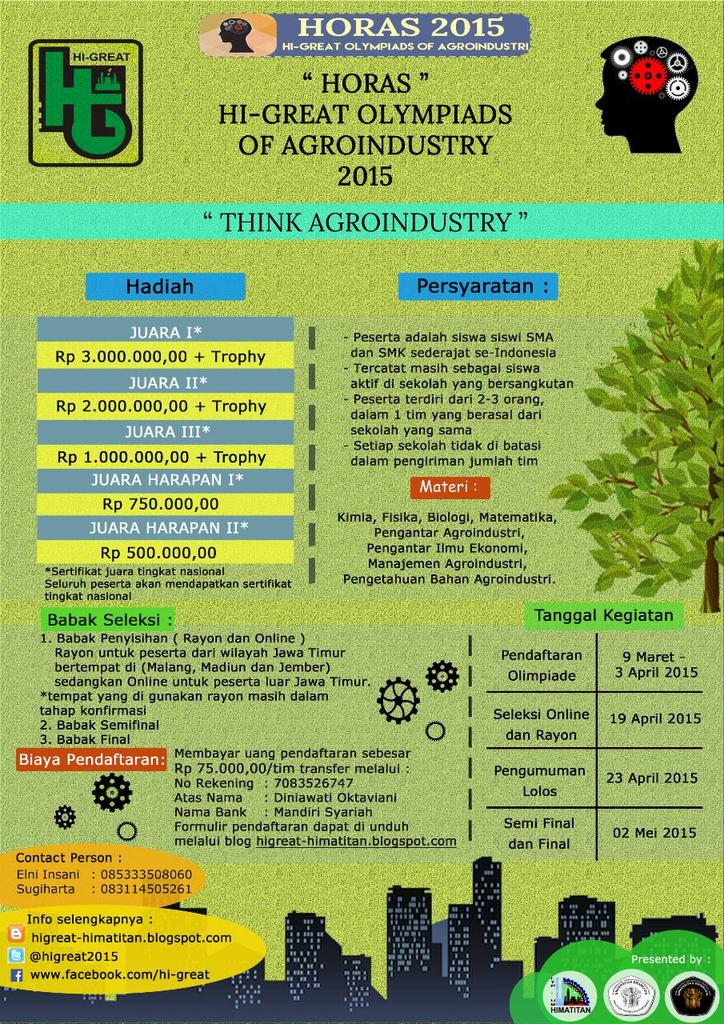 <a href="/FKO_Semarang/">FK OSIS Semarang</a> OLIMPIADE AGROINDUSTRI TINGKAT NASIONAL untuk SMA/SMK sederajat dgn hadiah jutaan rupiah