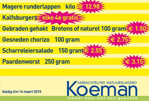 Onze aanbiedingen van deze week: #runderlappen #kalfsburger #gebradengehakt #chorizo #paardenworst #eiersalade