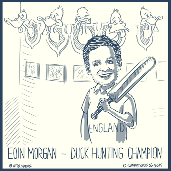 witandrun's tweet photo. Captain Morgan's on a roll! 5 ducks in 11 innings! #CaptainMorgan #cwc15 #RIPEnglishCricket #BanvEng #CricketWorldCup http://t.co/pnKKDyUbQ9