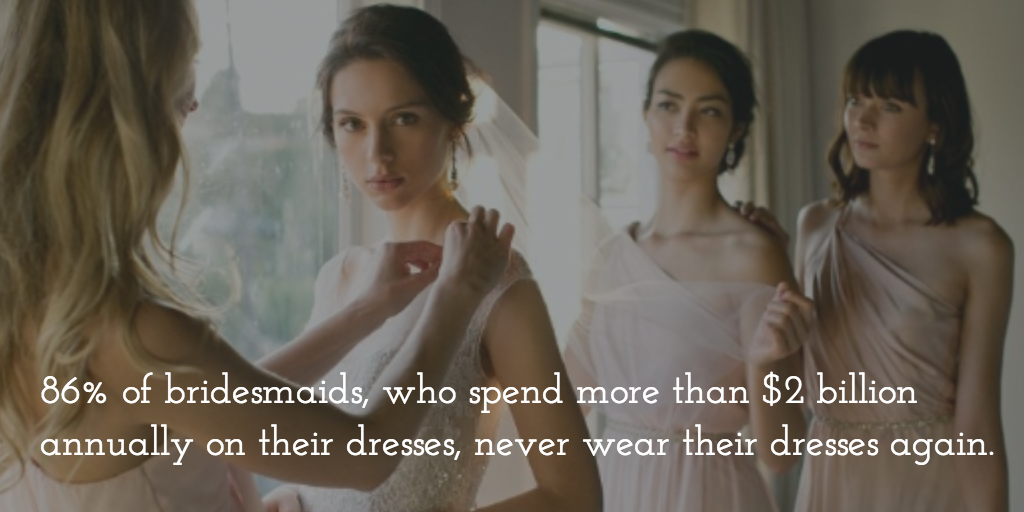 Bridesmaids spend avg $234 on their dresses. <a href="/VowToBeChic/">Vow to be Chic</a> rents sophisticated designer dresses buff.ly/1BeOPpA