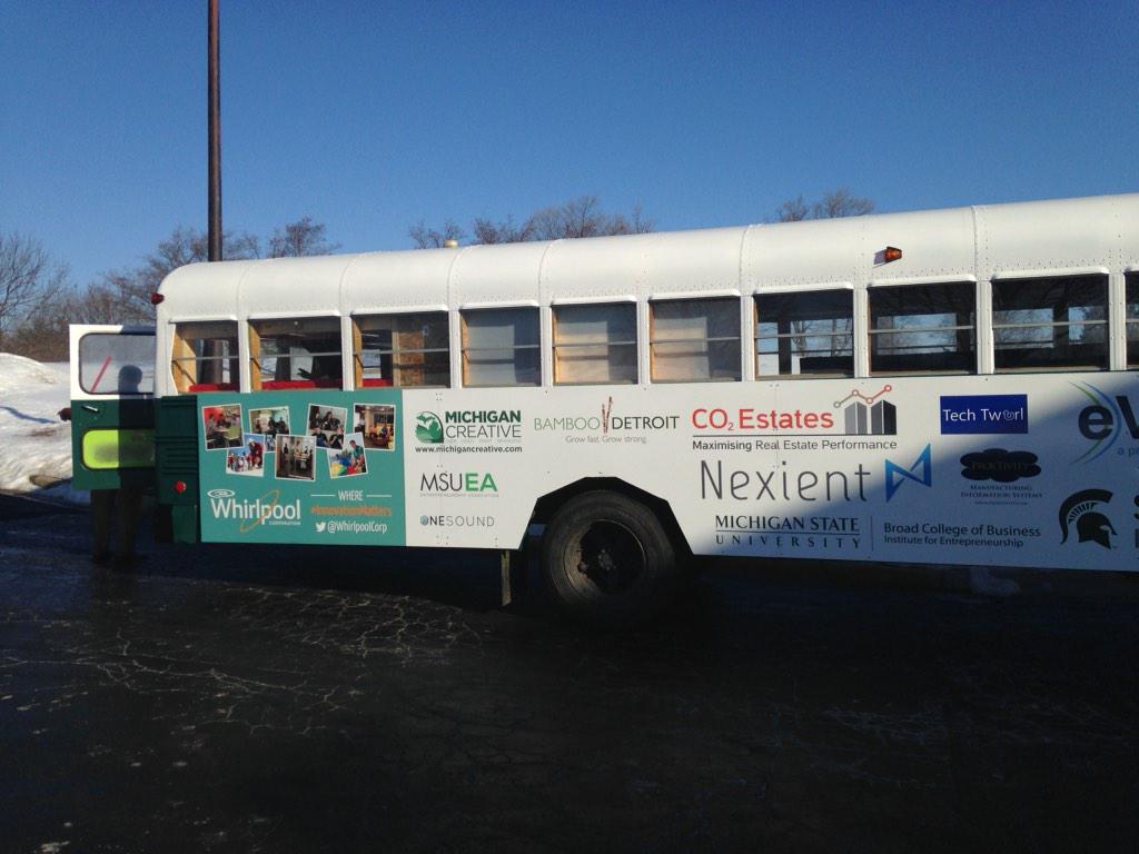jothum's tweet image. @sxsw here comes the @MSUStartupBus